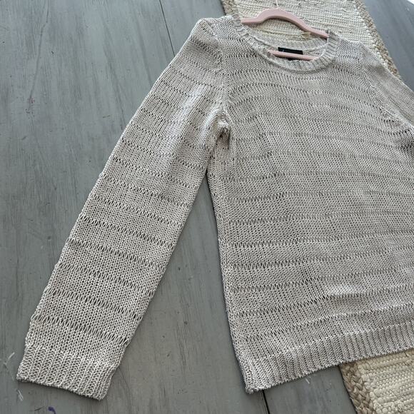 NWT Lane Bryant Beige Oatmeal Open Back Loose Knit Sweater Sz 14 16 Boho - Picture 2 of 7